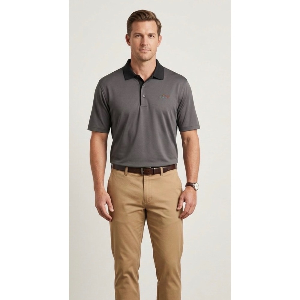 Greg Norman Play Dry Mens XXL Gray Performance Golf Polo Shirt G7S5K537